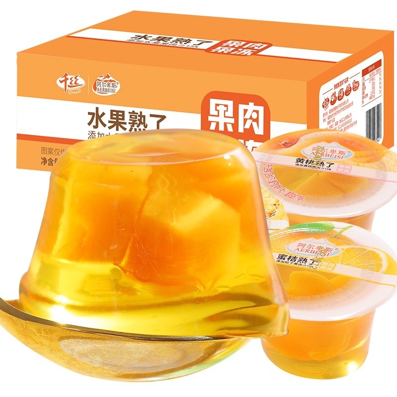 Children's Fruit-Flavored Jelly Capsules Internet Celebrity Snacks Mixed Fruity Jelly Cups Bulk Fruit Pulp Jello