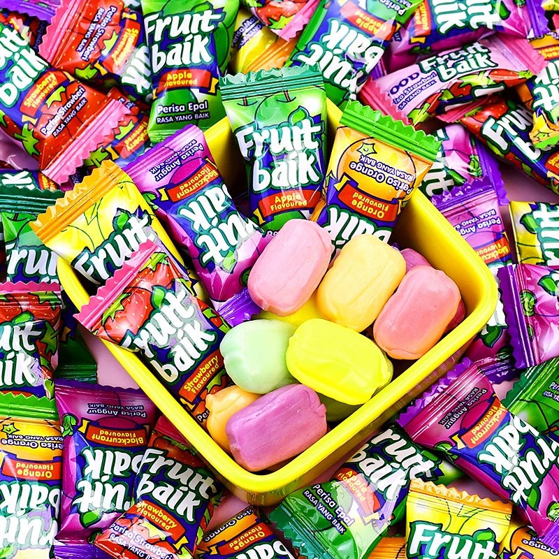 Factory OEM Halal Mango Flavored Soft Candies Tropical Assorted Fruit Mix  Chewy Candy