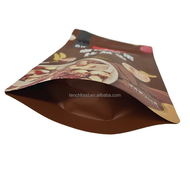 Reclosable Print Matt Finished Zipper Lock Stand up Tea Pouch Black Food Packaging Coffee Bean Packaging Pouch