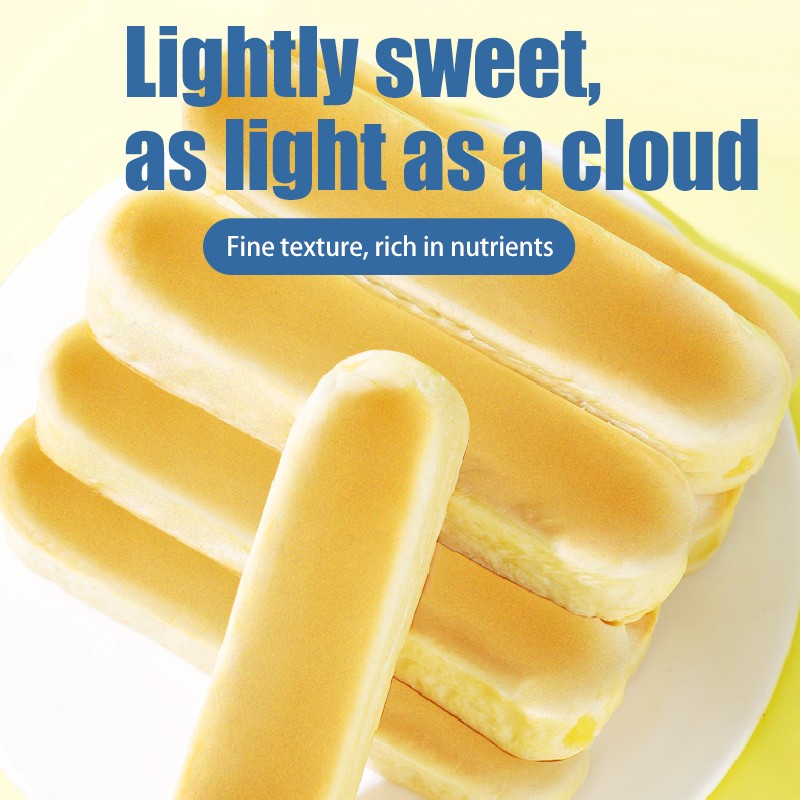 New Arrival Water Buffalo Milk Protein Bar Cake Stick Bread Soft Cake Pastry Stuffed Cake in Bulk Box