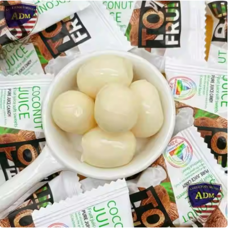 Malay Style Coconut Flavored Gummies Wedding Candies Halal Certified Soft Candy Coconut Gummy Candy Coconut Fragrant Soft Sweet