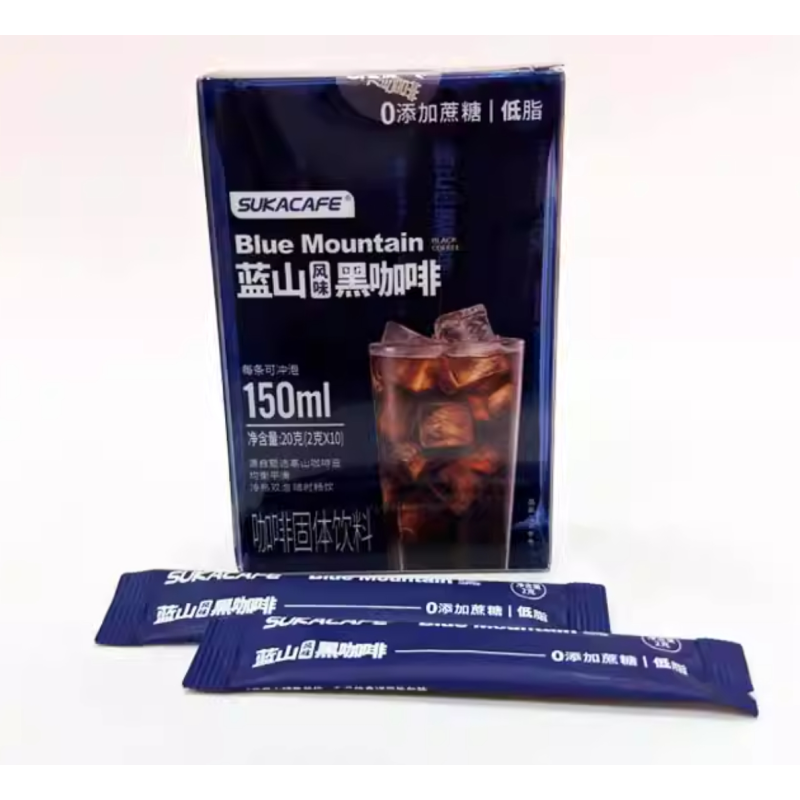 American Italian Style Blue Mountain Flavor High Mountain Black Coffee 2g Strip Pack 0 Sucrose Hot Cold Instant Black Coffee