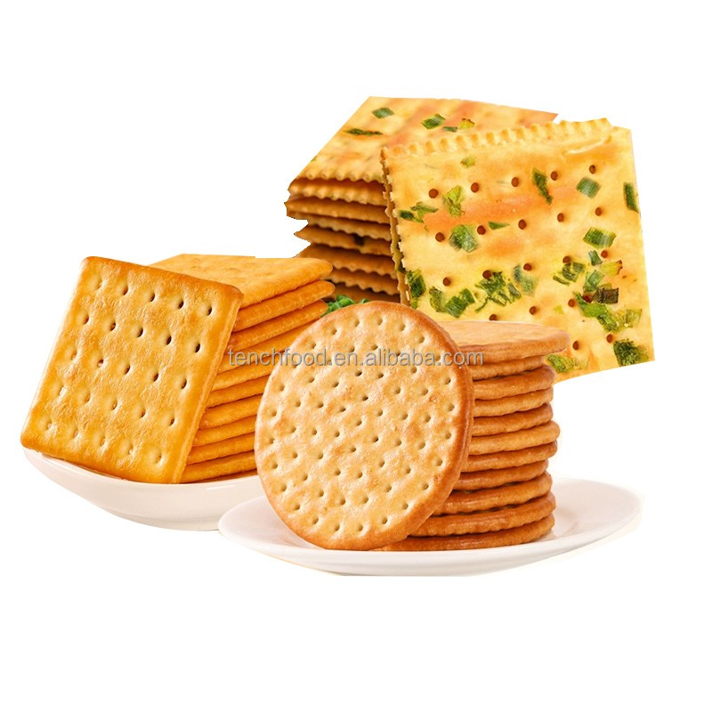 Green Onion Soda Crackers Biscuits Chinese Traditional Soda Biscuits Cholesterol Free Flavored Thin Crisps