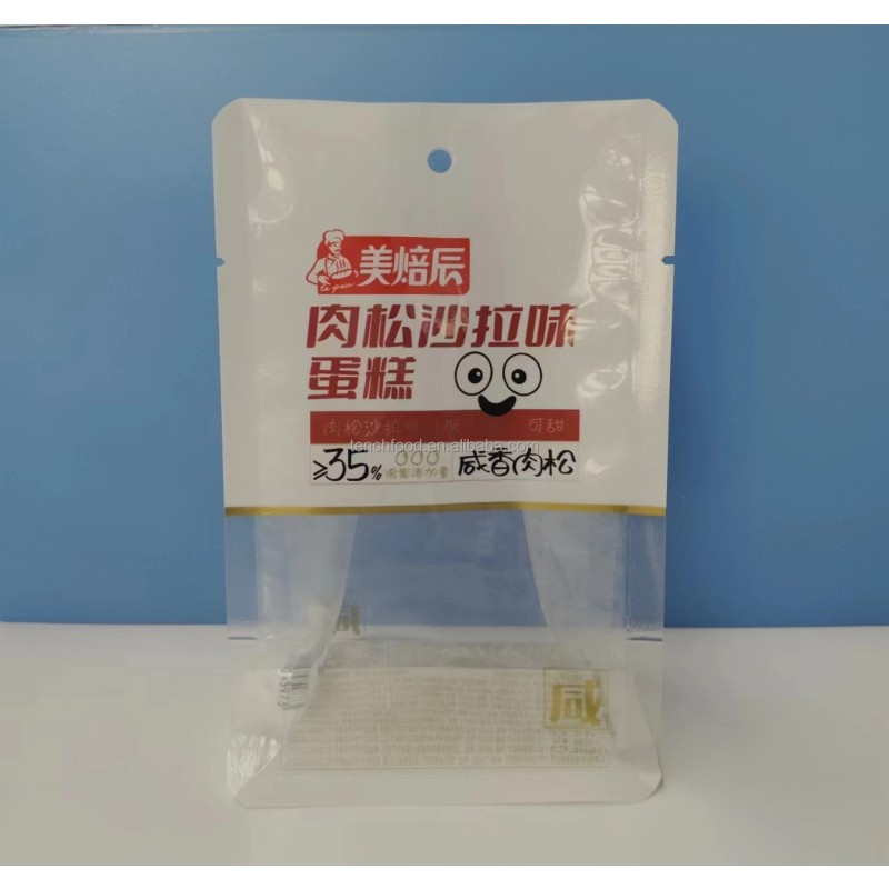 Food Grade Printed Plastic French Baking Bread Packaging Bags Back Sealed Toast Bag Window for Bakery