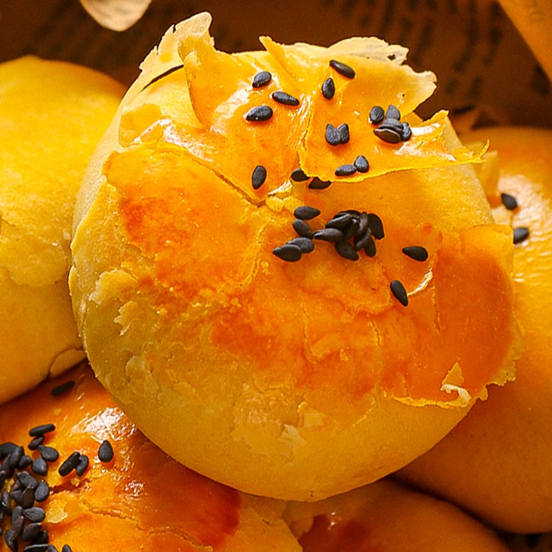 Sweet Egg Yolk Puff Chinese Traditional Red Bean Egg Yolk Stuffed Pastry  Healthy Snacks Egg Yolk Crisp Pie Puff