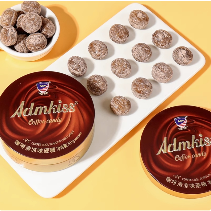 Coffee Flavored Hard Candy with Mint Taste Refreshing Snacks for Office Tin Can Cool Coffee Sweets Canned VC Mint Coffee Candy