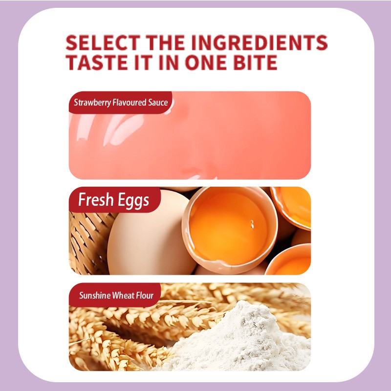 Hot Selling Soft Sweet Strawberry Flavor White Bread Toast  Breakfast Snacks Bread Pocket with Creamy Fillings