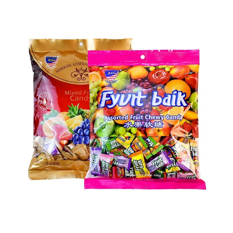 Factory OEM Halal Mango Flavored Soft Candies Tropical Assorted Fruit Mix  Chewy Candy