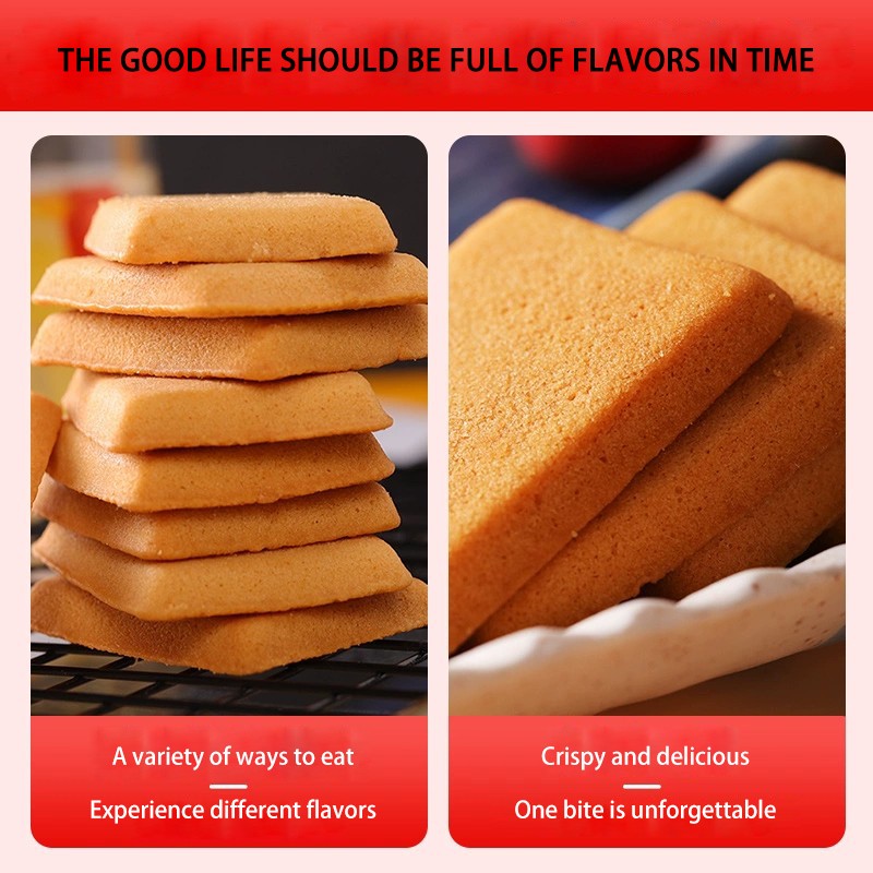 Solid Snack Packaging Dry Baked Cake Whole Box Eggs Fried Cookies for Casual Breakfast and Binge Watching Satisfying Snacks