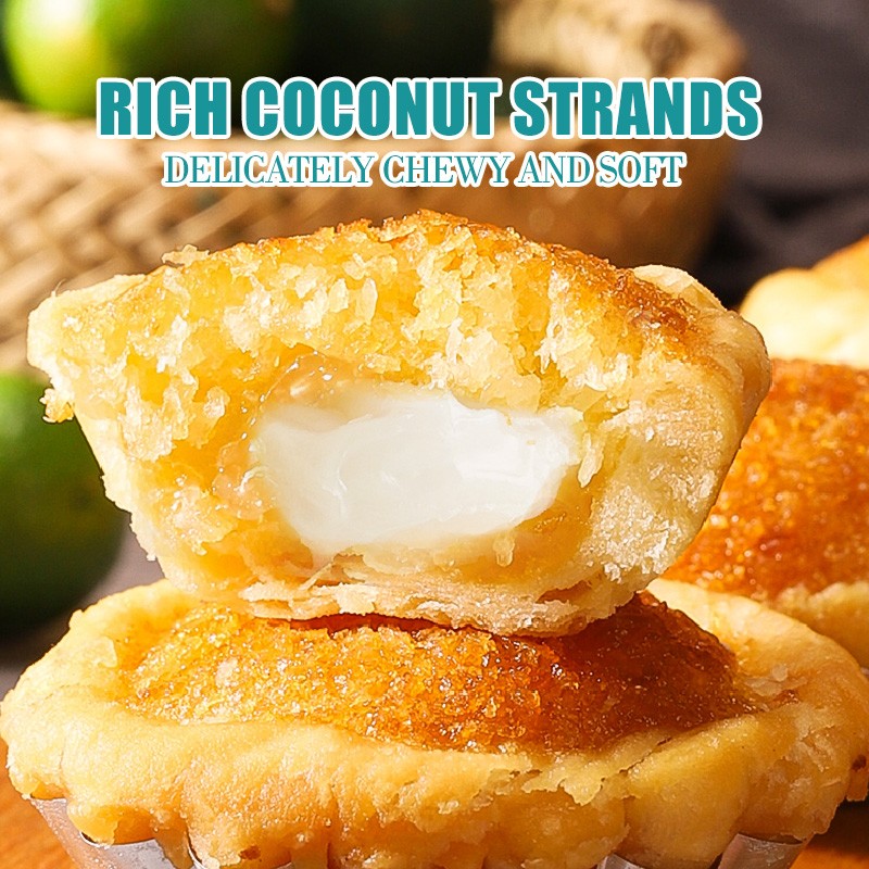 Chinese Traditional Pastry Sweet Coconut Pie Chinese Style Desserts Coconut Cake with Glutinous Rice Core