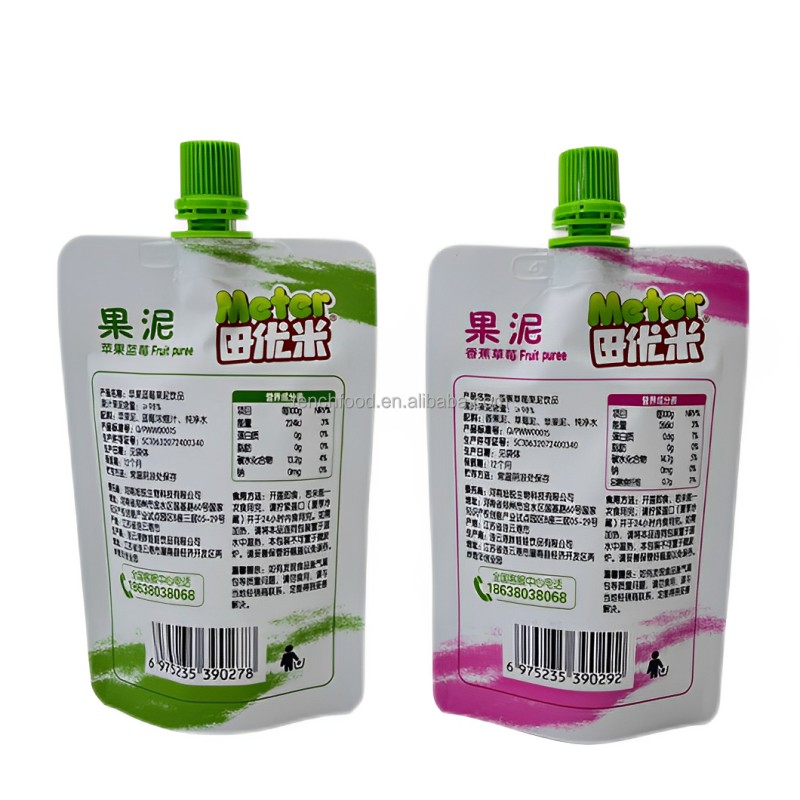 OEM Custom Organic Baby Food Packaging Bag Sealed Liquid Baby Food Bag with Spout