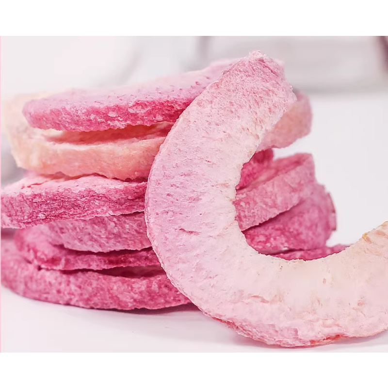 Factory Supply Organic Freeze-Dried Sweet Peach Cubes FD Sliced Honey Peach Freeze Dry Fruit Natural Snack Vacuum Packed in Bulk