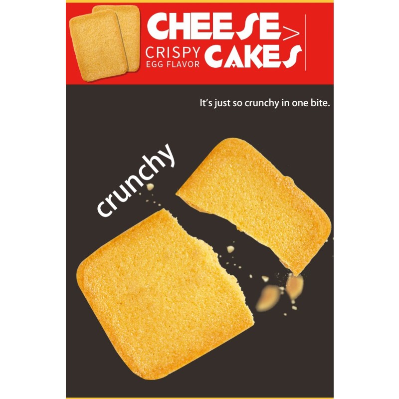 Solid Snack Packaging Dry Baked Cake Whole Box Eggs Fried Cookies for Casual Breakfast and Binge Watching Satisfying Snacks