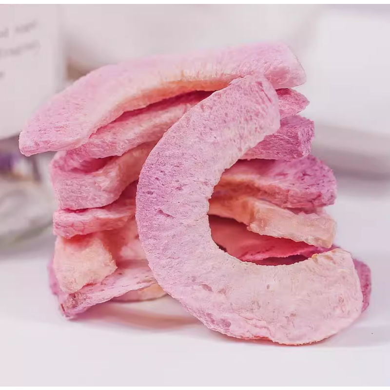 Factory Supply Organic Freeze-Dried Sweet Peach Cubes FD Sliced Honey Peach Freeze Dry Fruit Natural Snack Vacuum Packed in Bulk