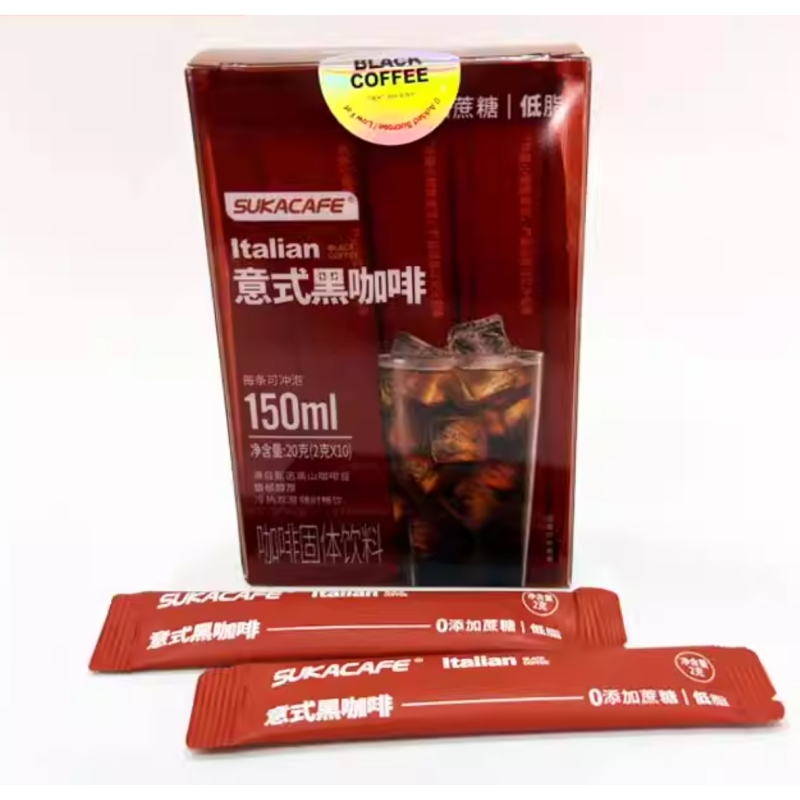 American Italian Style Blue Mountain Flavor High Mountain Black Coffee 2g Strip Pack 0 Sucrose Hot Cold Instant Black Coffee