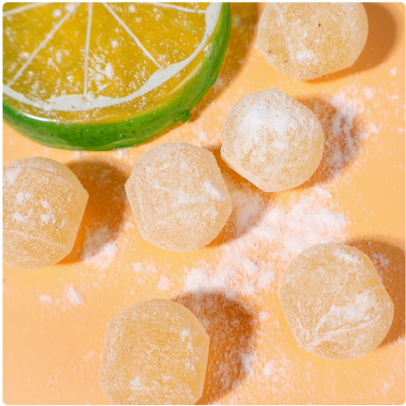 Mint Lemon Flavored Hard Candy GMP Certified VC Mint Candy Refreshing Snack Malaysian Fruity Sweets Halal Tin Can Hard Candy