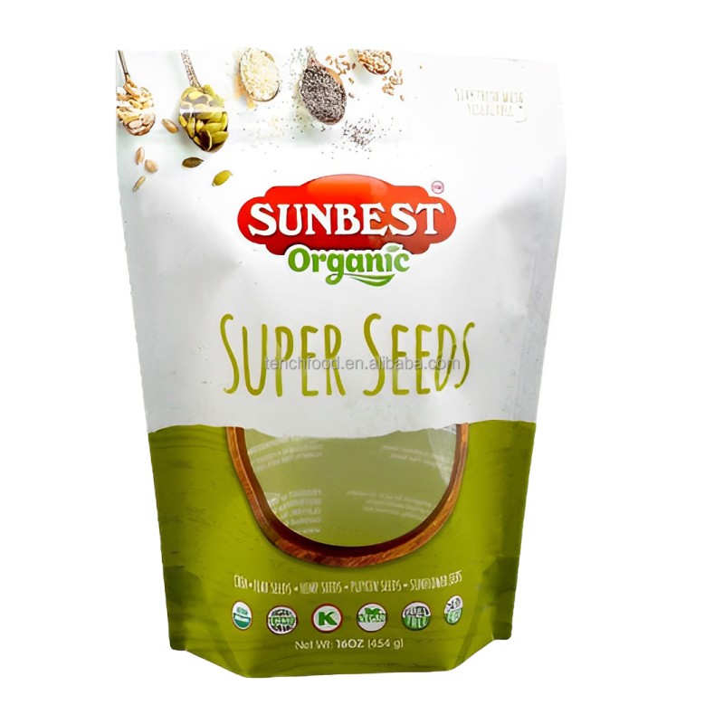 Heat Sealable Mono Material Snack Food Packaging Bag Customized Organic Food Recycled Plastic Bags with Window