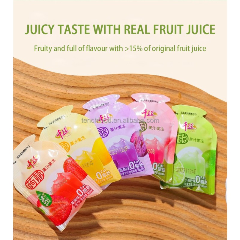 Zero Calorie Mixed Fruit Flavored Jelly-o Refreshing Sugar-Free Mango Peach Sachet Jelly Pudding