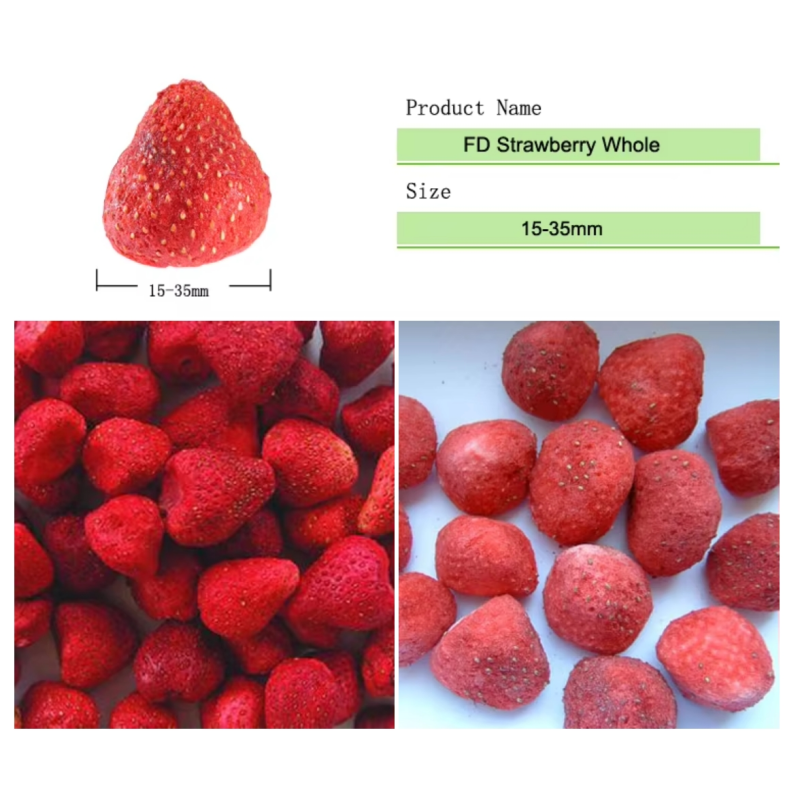 Organic Freeze Dried Strawberries FD Sliced Fruit Snacks Manufacturer's Supply Natural Vacuum Pack Bulk Dehydrated Strawberry