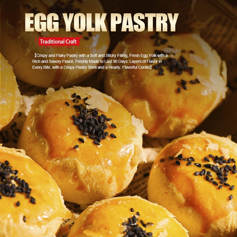 Sweet Egg Yolk Puff Chinese Traditional Red Bean Egg Yolk Stuffed Pastry  Healthy Snacks Egg Yolk Crisp Pie Puff