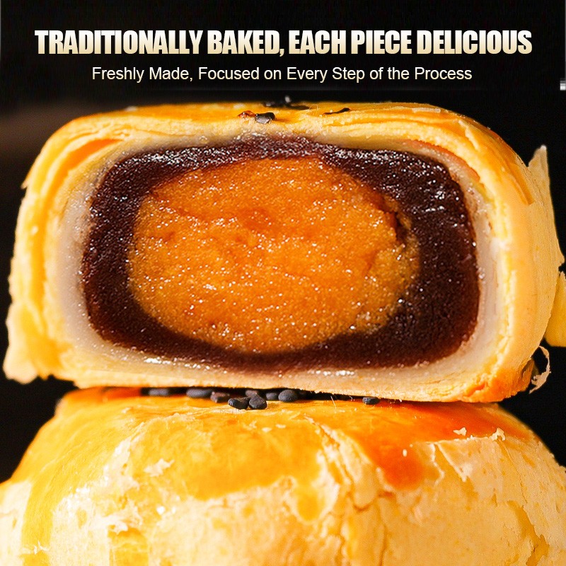 Sweet Egg Yolk Puff Chinese Traditional Red Bean Egg Yolk Stuffed Pastry  Healthy Snacks Egg Yolk Crisp Pie Puff