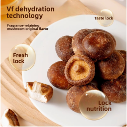 Ready-to-Eat Black Truffle Mushroom Crisps VF Dried Vegetables Snacks Vacuum Fried Shiitake Crispy Vegetables and Fruit