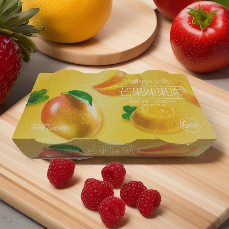 Boxed Mango Flavored Jelly Gift Box Jelly Gift Box Wedding Gift Wholesale Assorted Cups Mango & Peach Flavored Jelly