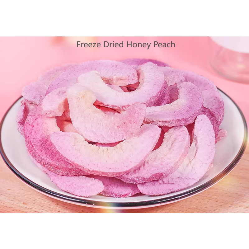 Factory Supply Organic Freeze-Dried Sweet Peach Cubes FD Sliced Honey Peach Freeze Dry Fruit Natural Snack Vacuum Packed in Bulk