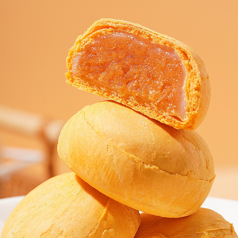 Traditional Chinese Pastry  Tangerine Peel Yam Autumn Pear Cake Sandwich Biscuits Dessert Pastry Fruit Flavor Crisp Pie Cake