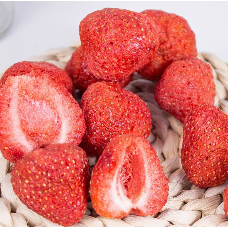 Organic Freeze Dried Strawberries FD Sliced Fruit Snacks Manufacturer's Supply Natural Vacuum Pack Bulk Dehydrated Strawberry
