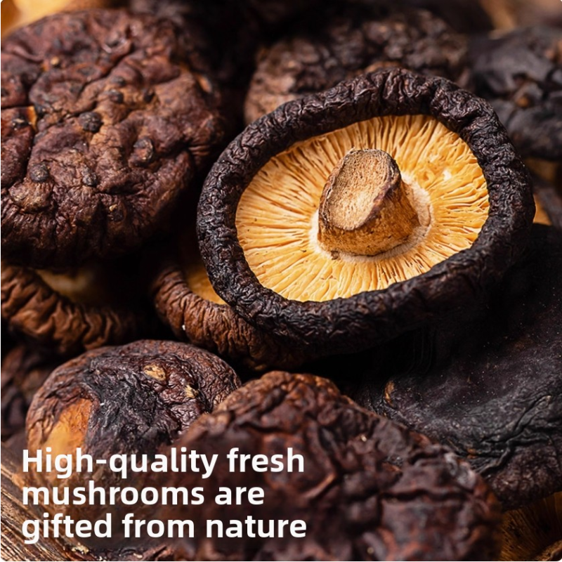 Ready-to-Eat Black Truffle Mushroom Crisps VF Dried Vegetables Snacks Vacuum Fried Shiitake Crispy Vegetables and Fruit