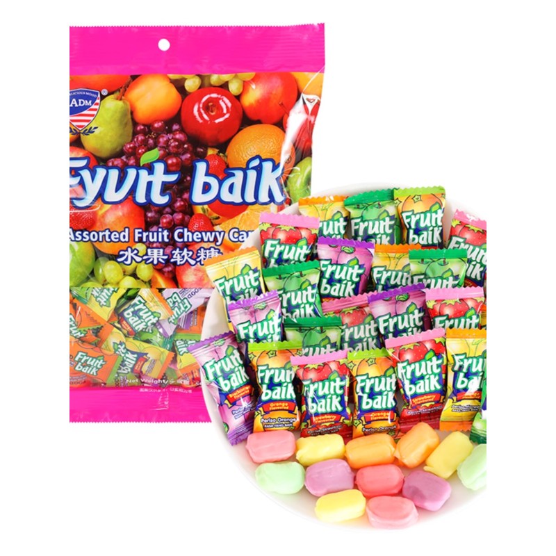 Malaysian Style Fruit Gummy Wedding New Year's Candies Bulk Box Packaging Halal Certified Fruit Jelly Assorted Fruit Chewy Candy