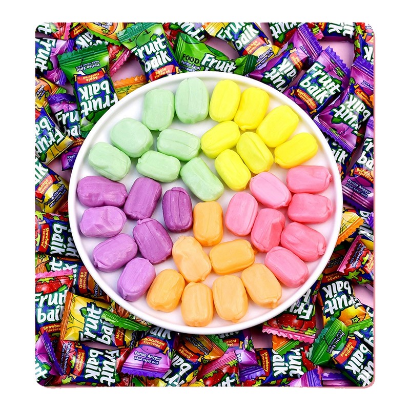 Factory OEM Halal Mango Flavored Soft Candies Tropical Assorted Fruit Mix  Chewy Candy
