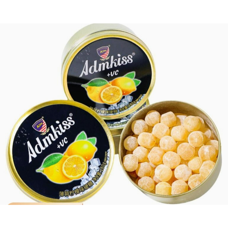 Mint Lemon Flavored Hard Candy GMP Certified VC Mint Candy Refreshing Snack Malaysian Fruity Sweets Halal Tin Can Hard Candy