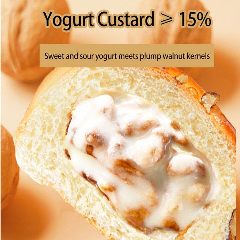 Wholesale 2kgs Walnut Stuffed Bun Bread Breakfast Cantonese Tea Dim Sum Snack Healthy Leisure Food Snack for  Fast Delivery