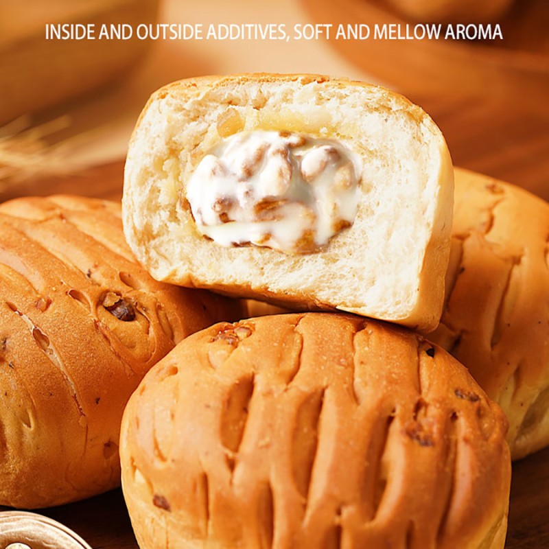 Wholesale 2kgs Walnut Stuffed Bun Bread Breakfast Cantonese Tea Dim Sum Snack Healthy Leisure Food Snack for  Fast Delivery