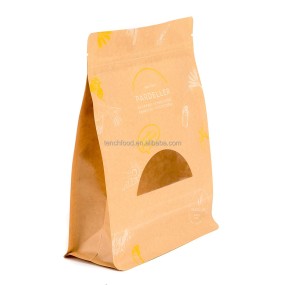 Oil Resistant Food Packaging Paper Bag with Window Custom Printed Food Grade Bread Baking Food Brown Paper Bag