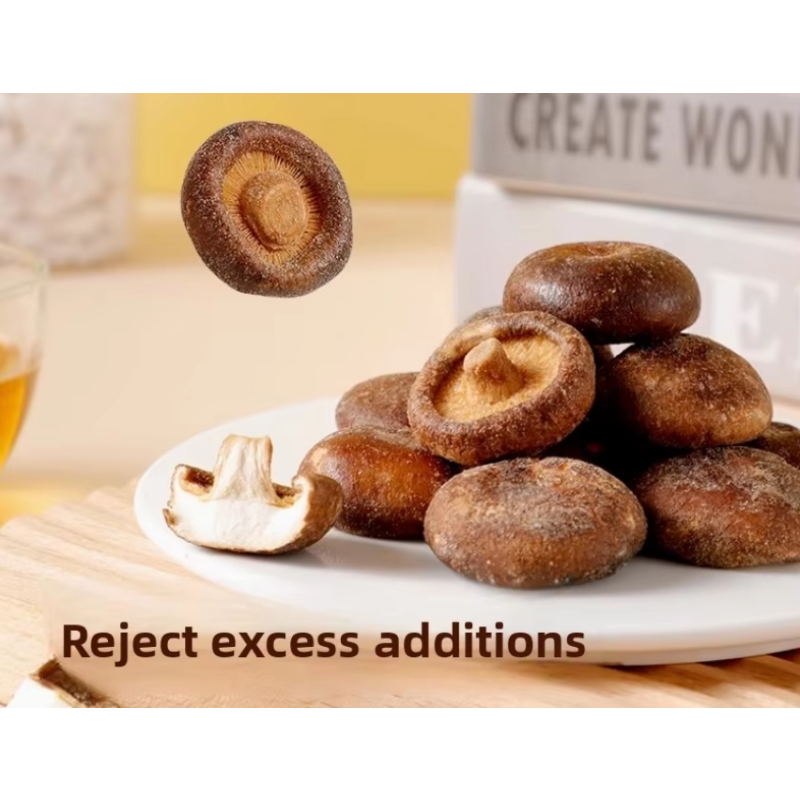 Ready-to-Eat Black Truffle Mushroom Crisps VF Dried Vegetables Snacks Vacuum Fried Shiitake Crispy Vegetables and Fruit