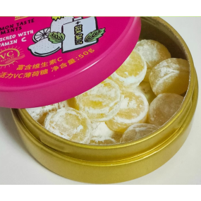 Malaysia High-End VC Mint Candy Portable Tin Can Ball  Snack Fruity Lemon Flavored Mint Halal Refreshing Vitamin Hard Sweet