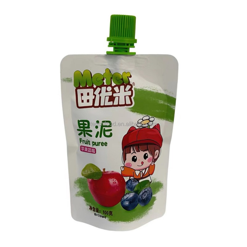 OEM Custom Organic Baby Food Packaging Bag Sealed Liquid Baby Food Bag with Spout
