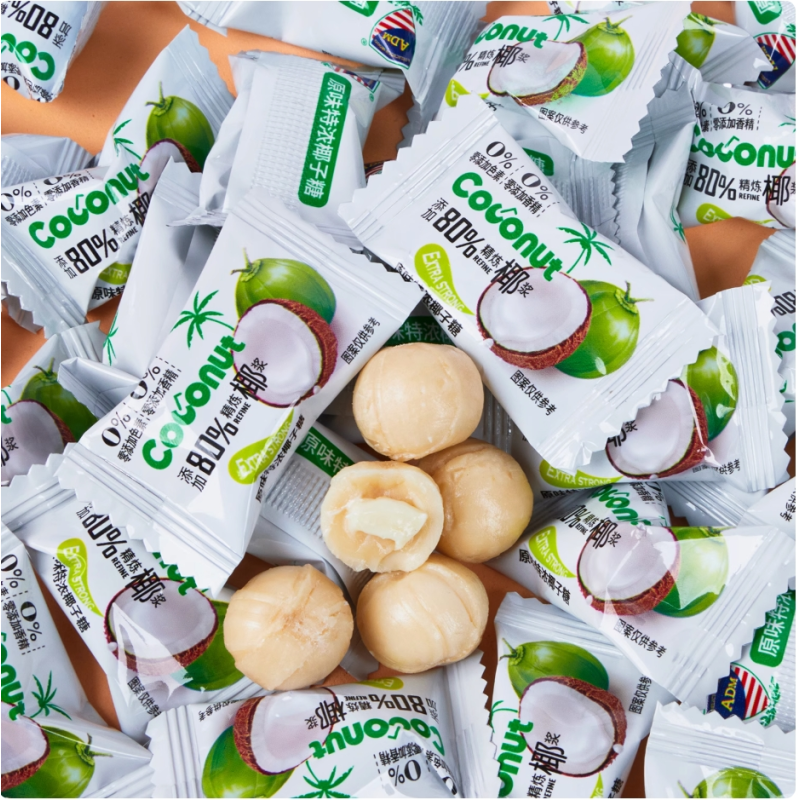 Original Coconut Zero Essence Health Candy Mango Milk Fruit Flavored Gummy Snack Bulk Bagged for Weddings Certified Halal Bar