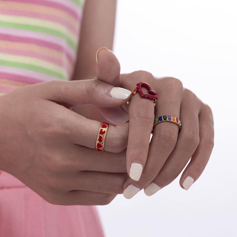 Enamel Ring Factory - Handmade Oil Drop Cream Ring