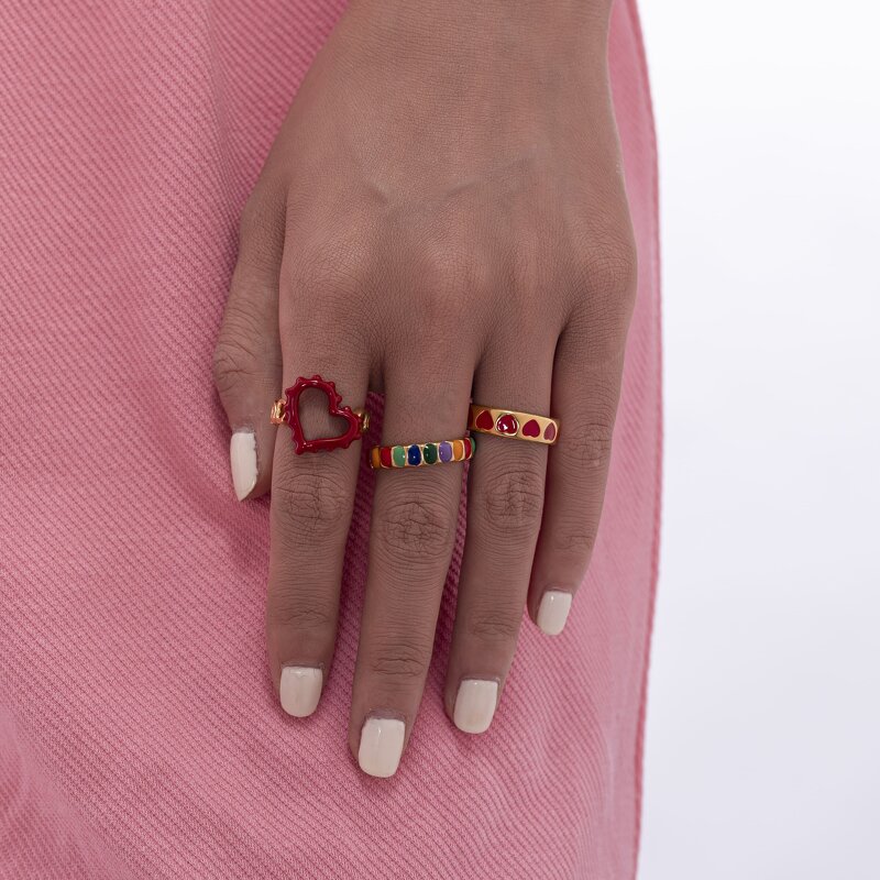 Enamel Ring Factory - Handmade Oil Drop Cream Ring