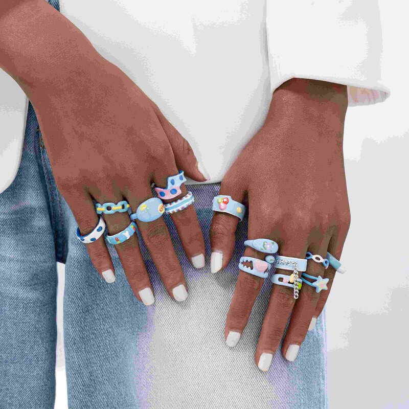 Enamel Ring Factory - Irregular Stacking Heart Rings