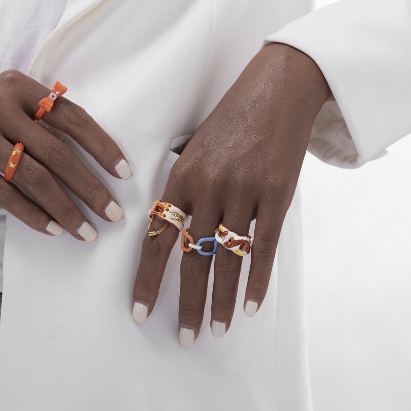 Adjustable Ring Manufacturer - Bowknot Oil Drip Enamel Ring