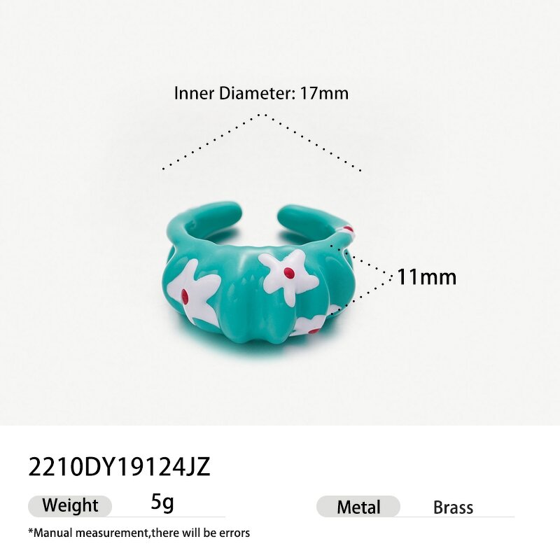 Enamel Ring Manufacturer - Vintage Oil Heart Stacking Ring