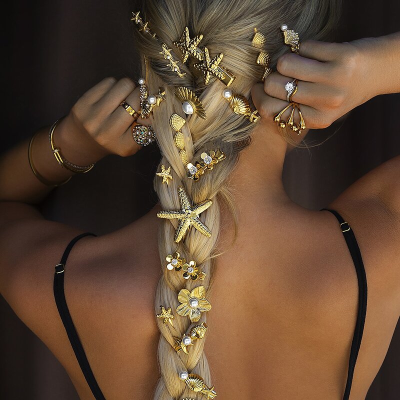 Hair Clip Factory - Ocean Starfish Shell Hair Clip