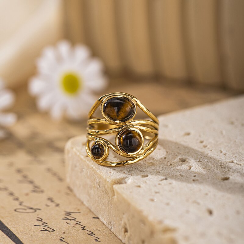 Gemstone Ring Factory - Open Ring with Natural Stone