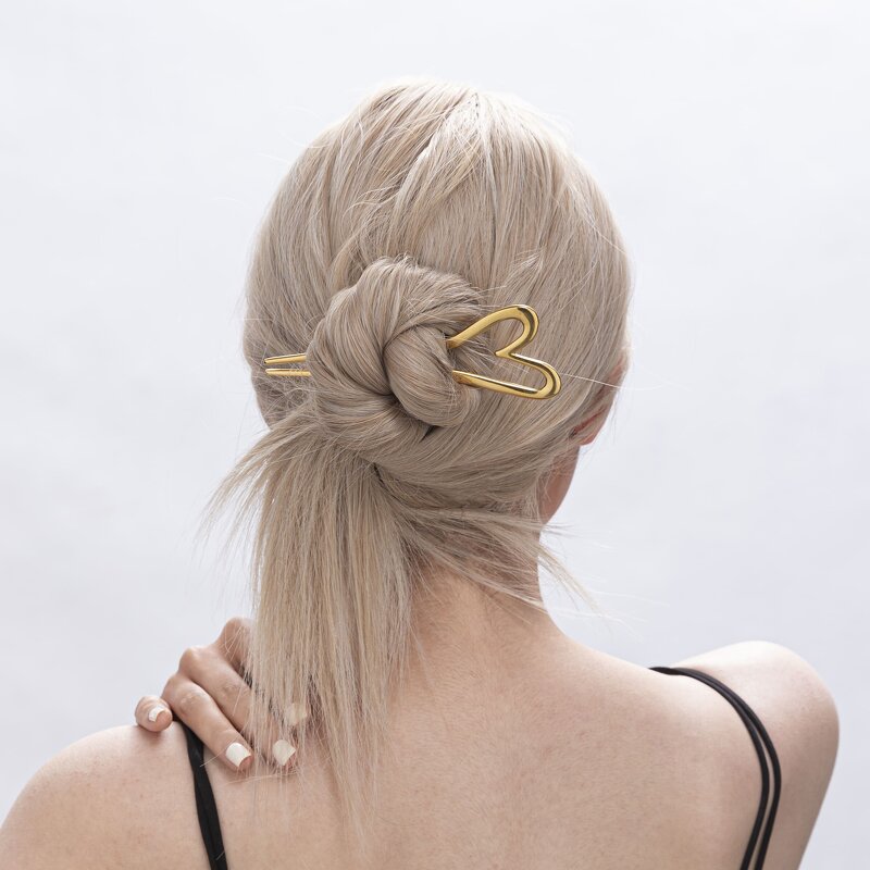 Hair Fork Factory - Gold Plated Heart Shaped Hair Fork