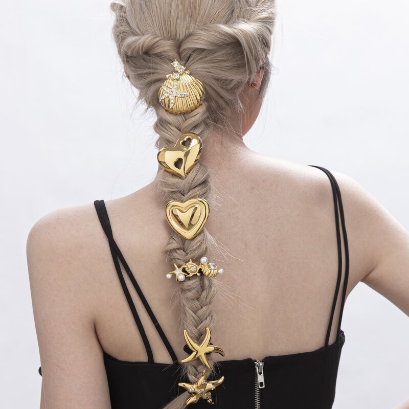 Hair Ties Supplier - Crystal Pearl Starfish Hair Ties